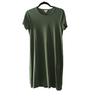 J Crew green short sleeved crew neck line tee shirt dress